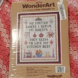 WonderArt Kitchen Linen Sampler Kit - Brown and White